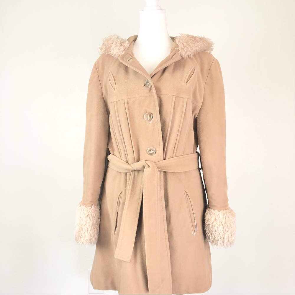 Vintage Penny Lane Faux Fur Coat with Peach Lining